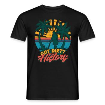 La pêche à la terre a de la saleté ? J’ai l’histoire - T-shirt homme - noir - Devant - AI Model Male 178 light (178cm)