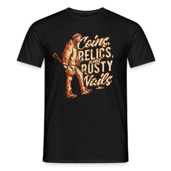 Détecteur de pêche à la terre Chasseur de trésors - T-shirt homme - noir - Devant - AI Model Male 178 light (178cm)