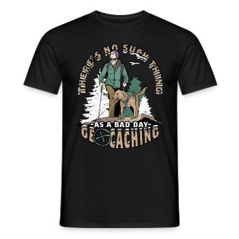 Géocache - T-shirt homme - noir - Devant - AI Model Male 178 light (178cm)