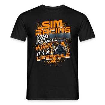 La simulation de course n’est pas seulement un passe-temps, c’est un style de vie - T-shirt homme - noir - Devant - AI Model Male 178 light (178cm)
