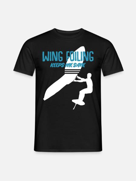 Wing Foiling Wing Surfing Winging - Men's T-Shirt - black