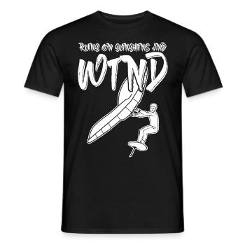 Wing Surfing Winging Wing Foiling - Men's T-Shirt - black - Front - AI Model Male 178 light (178cm)
