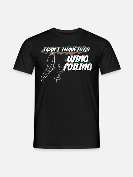 Wing Foiling Winging Wingsurfing - Men's T-Shirt - black