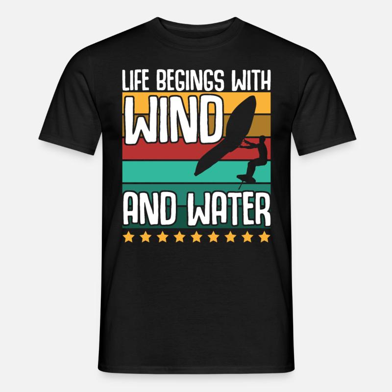 Wing Foiling Winging Foilboard - Männer T-Shirt - Schwarz