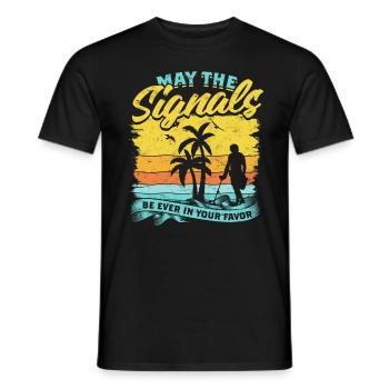 Détecteur de pêche à la terre Chasseur de trésors - T-shirt homme - noir - Devant - AI Model Male 178 light (178cm)