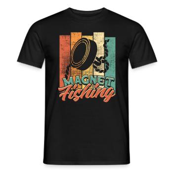 Magnetfischen Magnetangeln Metallfischen - Männer T-Shirt - Schwarz - Vorne - AI Model Male 178 light (178cm)