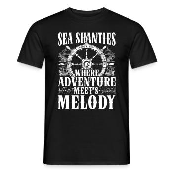 Shanty Chor Seemannslieder - Männer T-Shirt - Schwarz - Vorne - AI Model Male 178 light (178cm)
