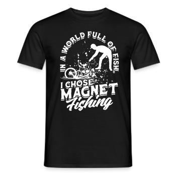 Magnet Fishing Magnet Fishing - Men's T-Shirt - black - Front - AI Model Male 178 light (178cm)