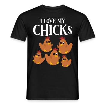 Poultry Farmer Chicken Farm Chickens - Men's T-Shirt - black - Front - AI Model Male 178 light (178cm)