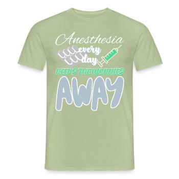 Médecin anesthésiste Infirmière Hôpital - T-shirt homme - vert sauge - Devant - AI Model Male 178 light (178cm)