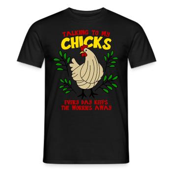 Poultry Chickens Chicken Farmer - Men's T-Shirt - black - Front - AI Model Male 178 light (178cm)
