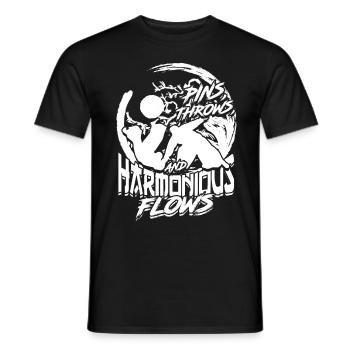 Aikido Aikidoka Pins Lancers Et Flux Harmonieux - T-shirt homme - noir - Devant - AI Model Male 178 light (178cm)
