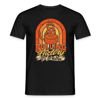 Magnet Fishing Pulling History Out Of Water - Men's T-Shirt - black - Front - AI Model Male 178 light (178cm)