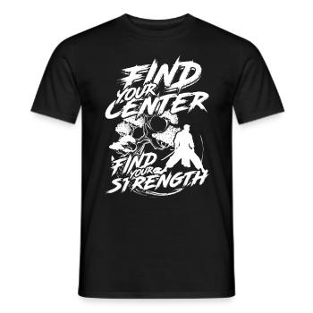 Aikido Find Your Center Find Your Strength - Men's T-Shirt - black - Front - AI Model Male 178 light (178cm)