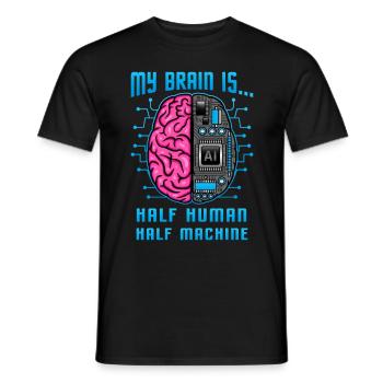 Intelligence artificielle / mi-homme, mi-machine - T-shirt homme - noir - Devant - AI Model Male 178 light (178cm)