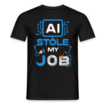 AI Stole My Job Technology Automation Machine Lear - Men's T-Shirt - black - Front - AI Model Male 178 light (178cm)