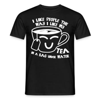 Misanthrope Tea Cup Teapot Tea Bag - Men's T-Shirt - black - Front - AI Model Male 178 light (178cm)