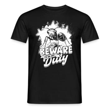 Fourmis d’élevage de fourmis, méfiez-vous, je suis en service de fourmi - T-shirt homme - noir - Devant - AI Model Male 178 light (178cm)