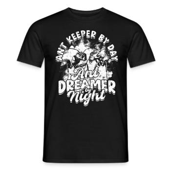 Ant Breeding Ant Keeper By Day Ant Dreamer Night - Men's T-Shirt - black - Front - AI Model Male 178 light (178cm)