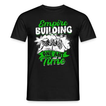 Empire d’élevage de fourmis construisant une fourmi à la fois - T-shirt homme - noir - Devant - AI Model Male 178 light (178cm)