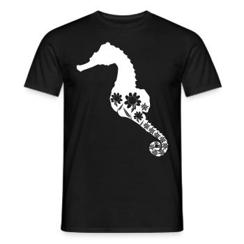 Hippocampe Fleurs Hippocampes - T-shirt homme - noir - Devant - AI Model Male 178 light (178cm)