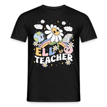 Professeur d’anglais Professeur d’anglais Professeur d’anglais ELL - T-shirt homme - noir - Devant - AI Model Male 178 light (178cm)