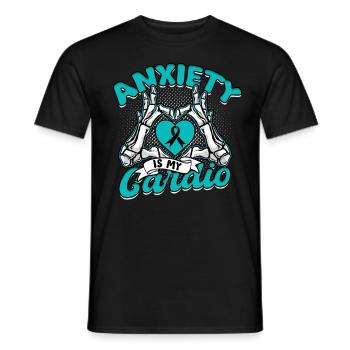 Trouble anxieux L’anxiété est mon cardio - T-shirt homme - noir - Devant - AI Model Male 178 light (178cm)