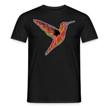 Fleurs de tulipes colibris - T-shirt homme - noir - Devant - AI Model Male 178 light (178cm)