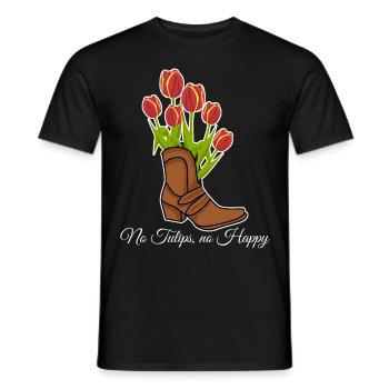 Tulips Flowers Boot Garden Tulip - Men's T-Shirt - black - Front - AI Model Male 178 light (178cm)