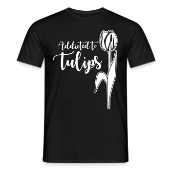 Tulipes Tulipe Fleur Fleurs Jardin - T-shirt homme - noir - Devant - AI Model Male 178 light (178cm)