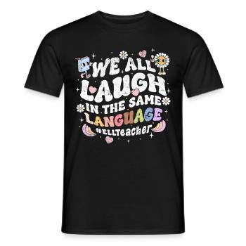 English Teacher English Teacher - Men's T-Shirt - black - Front - AI Model Male 178 light (178cm)