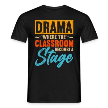 Schauspiellehrer Schauspielerei Theaterunterricht - Männer T-Shirt - Schwarz - Vorne - AI Model Male 178 light (178cm)