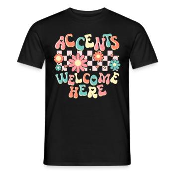 English Teacher English Teacher - Men's T-Shirt - black - Front - AI Model Male 178 light (178cm)