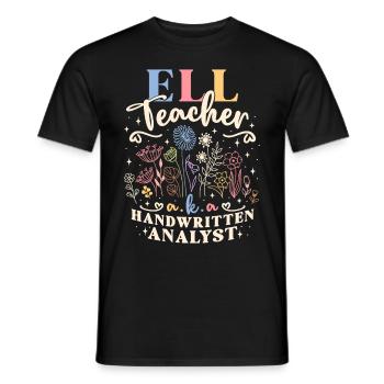 English Teacher Language Teacher English - Men's T-Shirt - black - Front - AI Model Male 178 light (178cm)