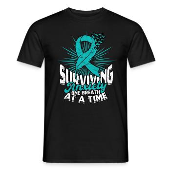 Angststörung Surviving Anxiety One Breath At Time - Men's T-Shirt - black - Front - AI Model Male 178 light (178cm)