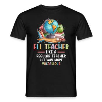 English Teacher English Teacher English Vocabulary - Men's T-Shirt - black - Front - AI Model Male 178 light (178cm)