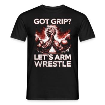 Arm Wrestling Let's Arm Wrestle - Men's T-Shirt - black - Front - AI Model Male 178 light (178cm)