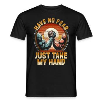 Bras de fer N’ayez pas peur, prenez ma main - T-shirt homme - noir - Devant - AI Model Male 178 light (178cm)