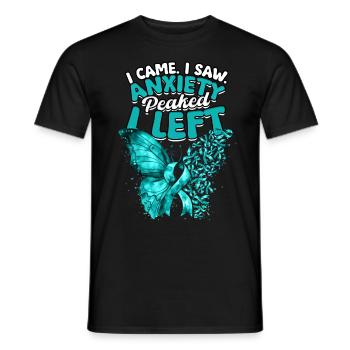 Trouble anxieux Je suis venu, j’ai vu, l’anxiété a atteint son paroxysme, je suis parti - T-shirt homme - noir - Devant - AI Model Male 178 light (178cm)