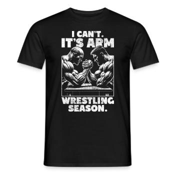 Saison de bras de fer Armdrücken - T-shirt homme - noir - Devant - AI Model Male 178 light (178cm)