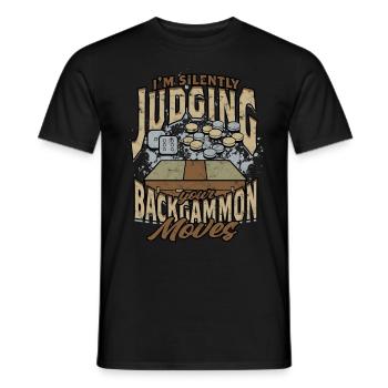 Je suis en train de juger silencieusement vos mouvements de backgammon - T-shirt homme - noir - Devant - AI Model Male 178 light (178cm)