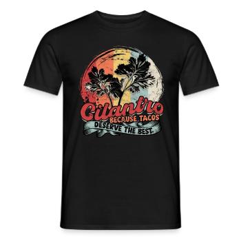 Koriander Cilantro Because Tacos Deserve The Best - Men's T-Shirt - black - Front - AI Model Male 178 light (178cm)