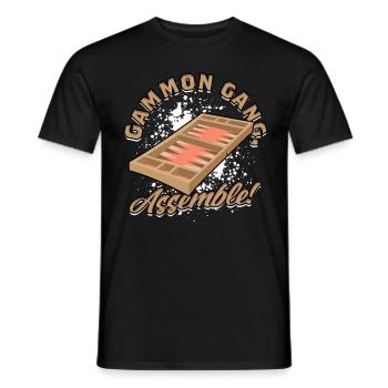 Backgammon Gammon Gang Rassemblez-vous ! - T-shirt homme - noir - Devant - AI Model Male 178 light (178cm)
