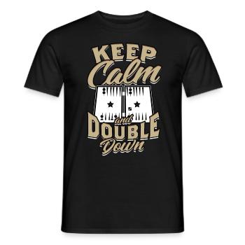 Backgammon Gardez votre calme et doublez la mise - T-shirt homme - noir - Devant - AI Model Male 178 light (178cm)