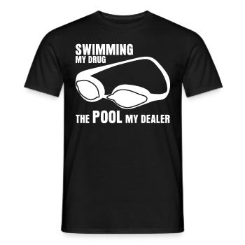 Entraîneur de piscine de nageur - T-shirt homme - noir - Devant - AI Model Male 178 light (178cm)