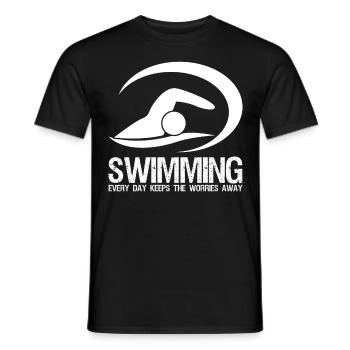 Piscine Triathlon Nageur - T-shirt homme - noir - Devant - AI Model Male 178 light (178cm)