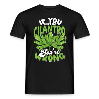 Coriandre Si vous n’aimez pas la coriandre, vous vous trompez - T-shirt homme - noir - Devant - AI Model Male 178 light (178cm)