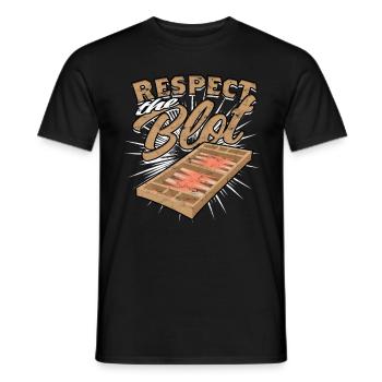 Backgammon Respect The Blot - Men's T-Shirt - black - Front - AI Model Male 178 light (178cm)