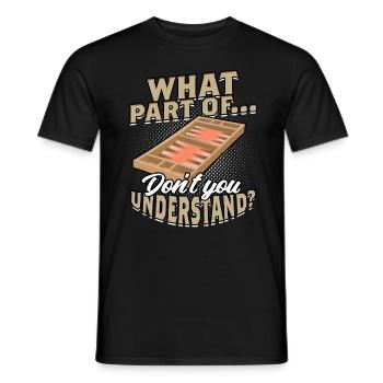 Quelle partie du backgammon ne comprenez-vous pas ? - T-shirt homme - noir - Devant - AI Model Male 178 light (178cm)