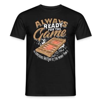 Backgammon toujours prêt pour le jeu - T-shirt homme - noir - Devant - AI Model Male 178 light (178cm)